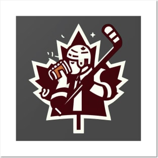 Hockey Coffee Maple Leaf Logo Posters and Art